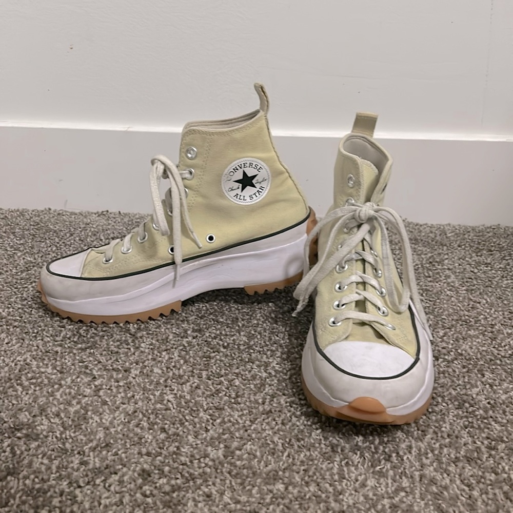 light yellow platform converse size 8 1/2 in women’s
